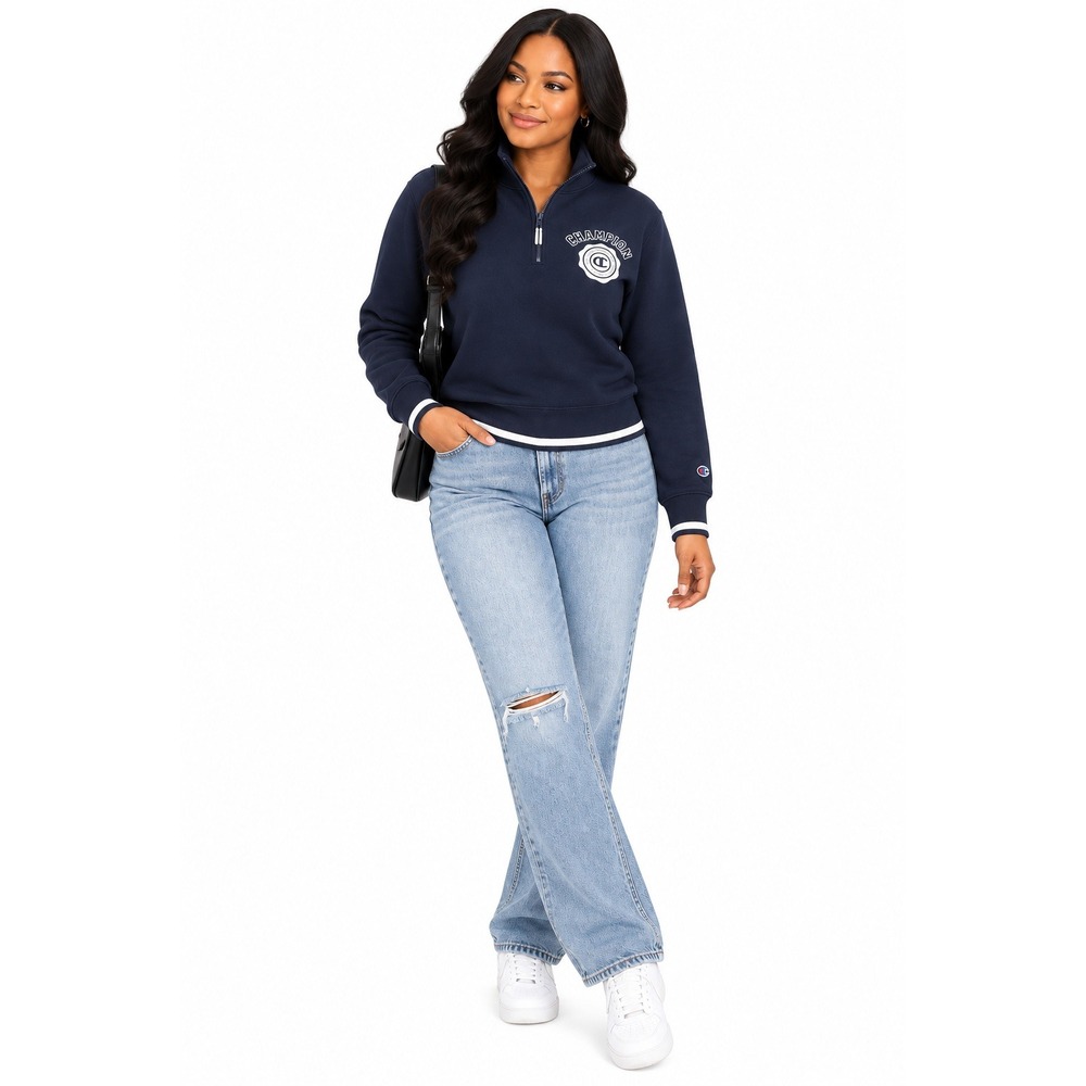 Women's Champion Navy Quarter-Zip Sweatshirt M New With Tags